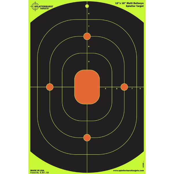 High Quality & Easy To See 12x18" Bullseye Glowshot Spaltter Technology Target 
