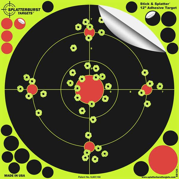 Details about    25 Packs 12''  Burst Bullseye adhesive splatter targets adjust your gun sight 