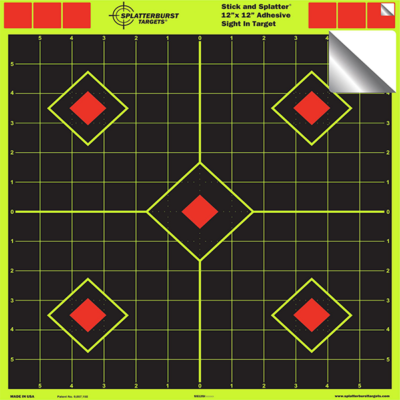 12” X 12” Stick & Splatter Sight In Adhesive Target - Splatterburst Targets