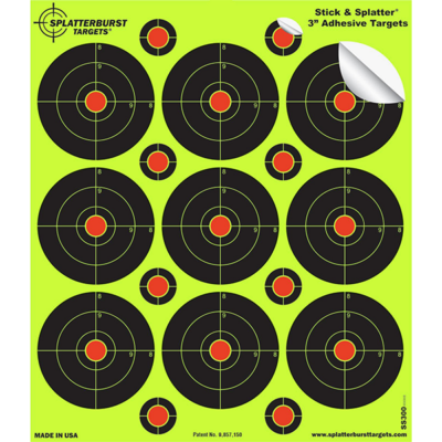 3” Stick and Splatter Adhesive Targets - Splatterburst Targets