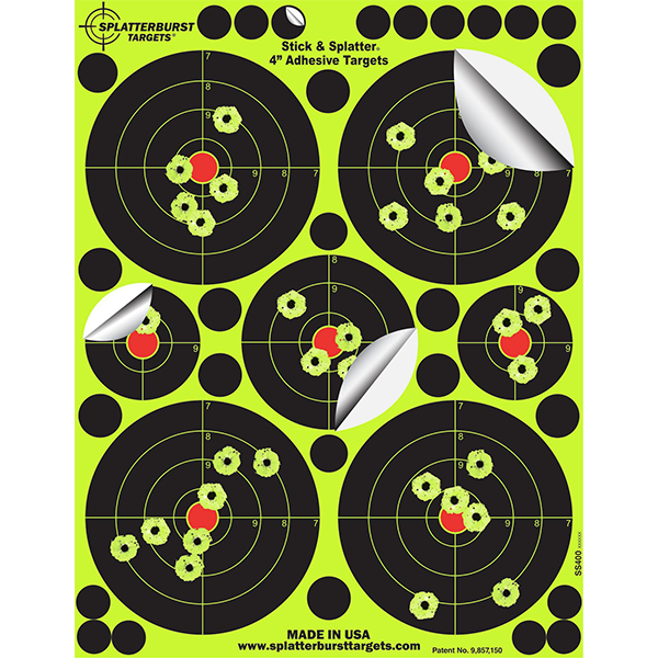 4 Stick & Splatter Adhesive Targets - Splatterburst Targets